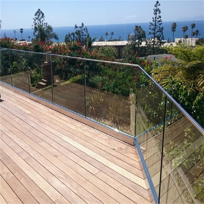 U Channel Glass Balustrade Balcony Aluminum Panel Glass Railing