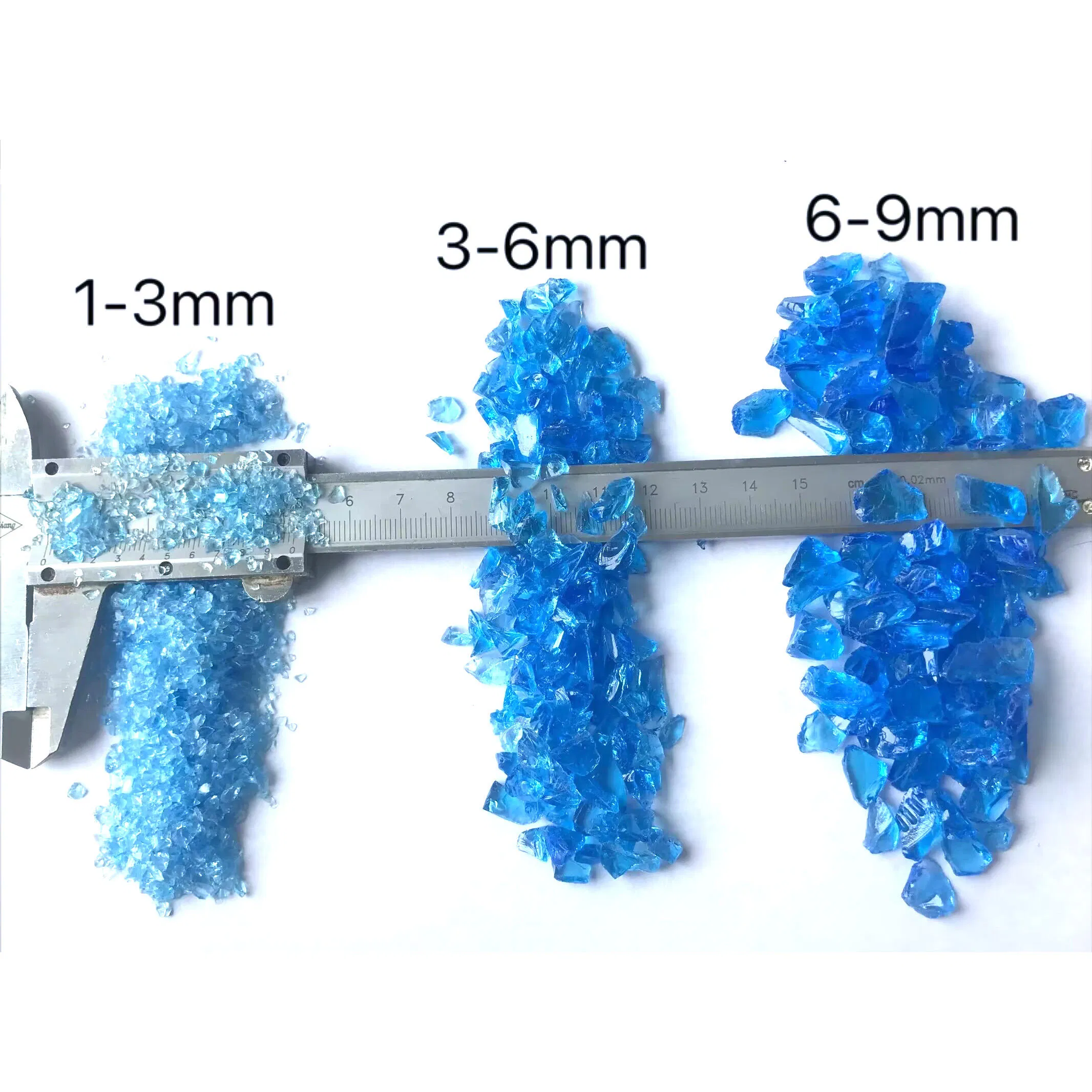 Clear Blue and Pink Crushed Glass Chips for Epoxy Flooring