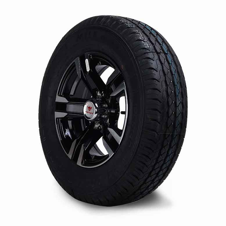 Колесо в сборе для прицепа с бескамерной шиной и легкосплавным диском