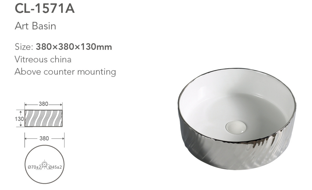 Square Silver Irregular Pattern Ceramic Electroplating Luxury Sanitary Ware Basin Design Hand Basin Vessel Sinks for Bathroom Basin Wash Basin