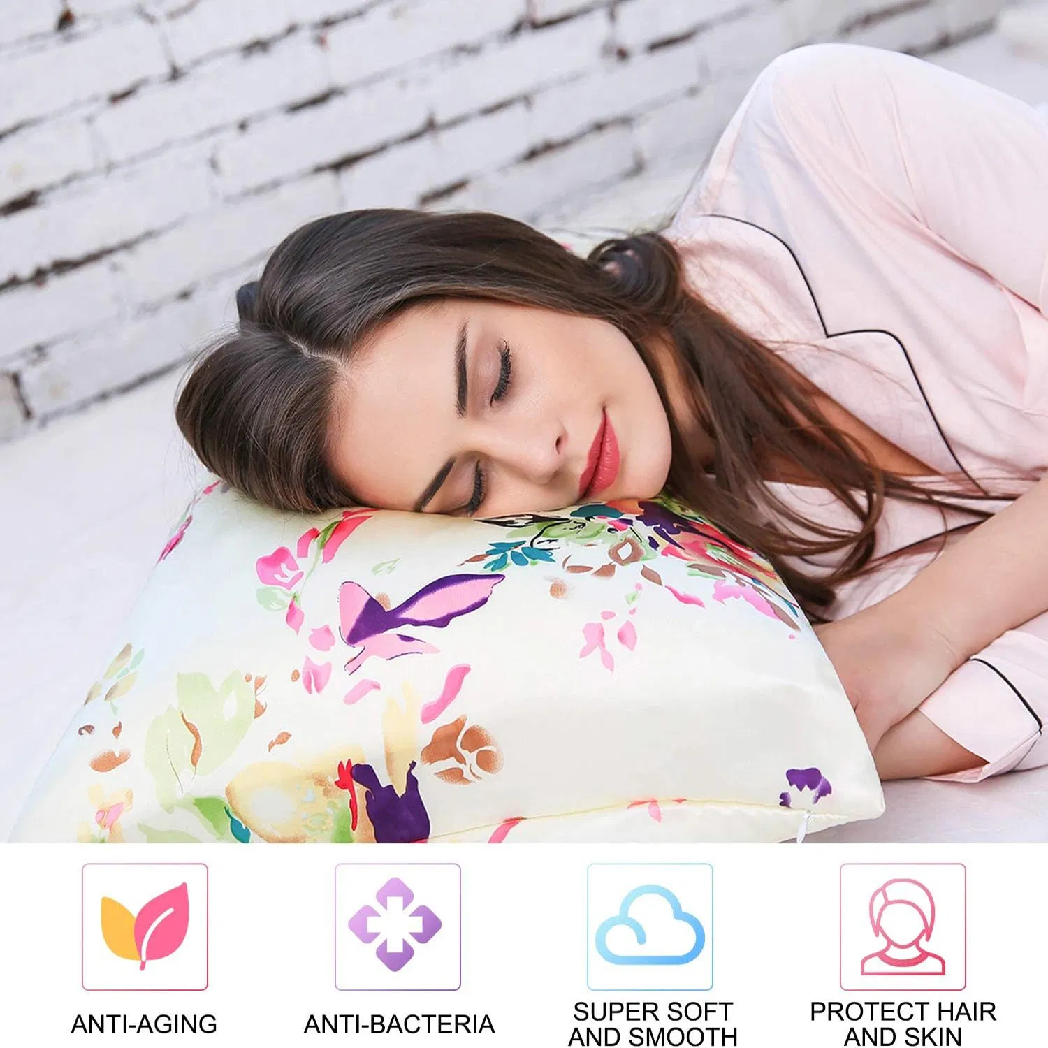 Nice Print Silk Pillowcase for Hair and Skin