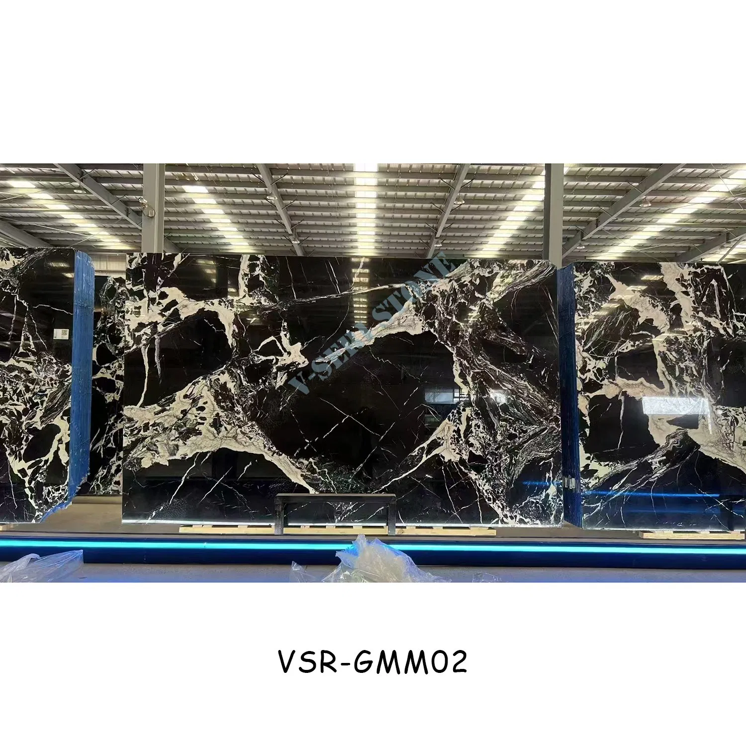 Premium Polished Black/White Marble Stone Slabs for Tiles and Countertops