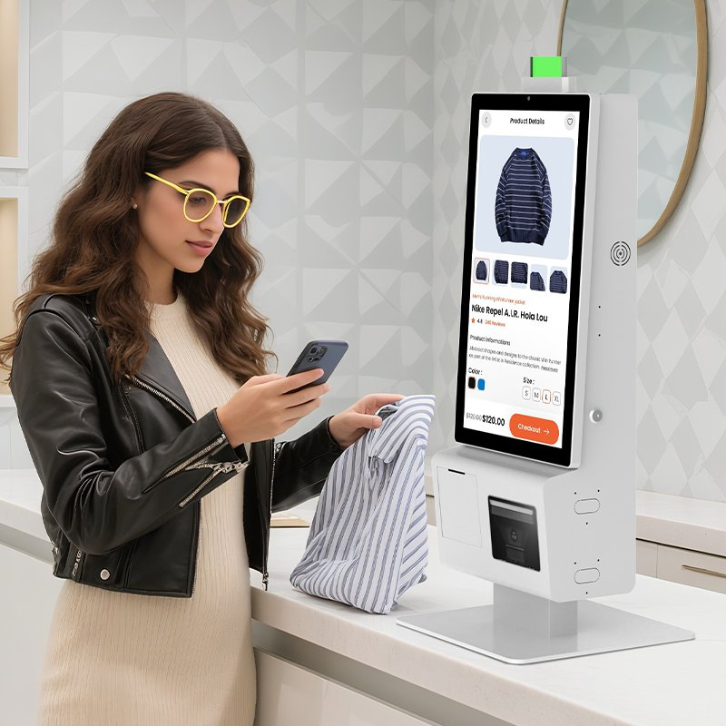 Suntek 21.5 Inches Durable Selfservice Kiosks Payment Terminal Kiosk with POS Space