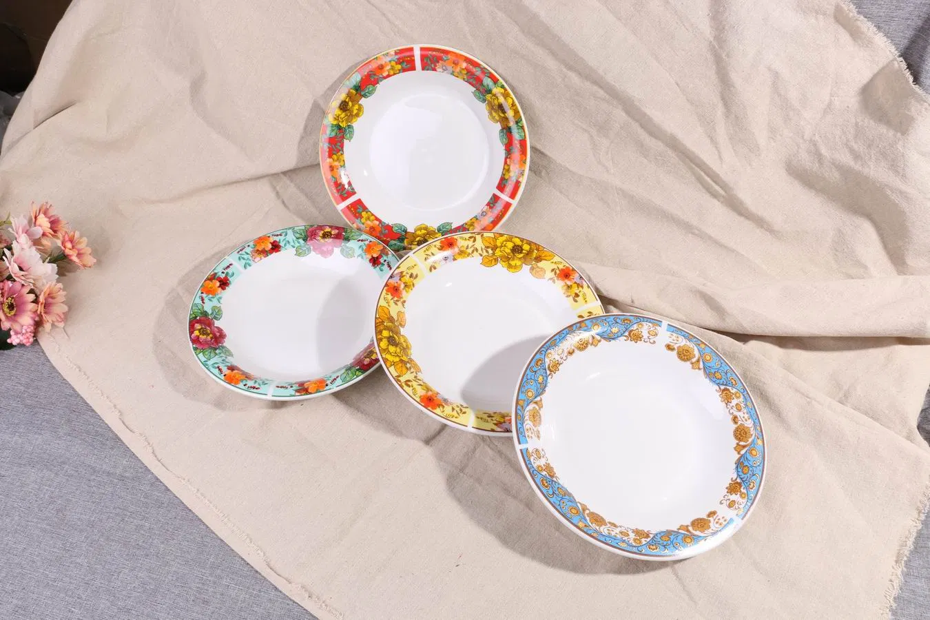 9.2"Soup Plate Round Decal Porcelainware Ceramics Tableware