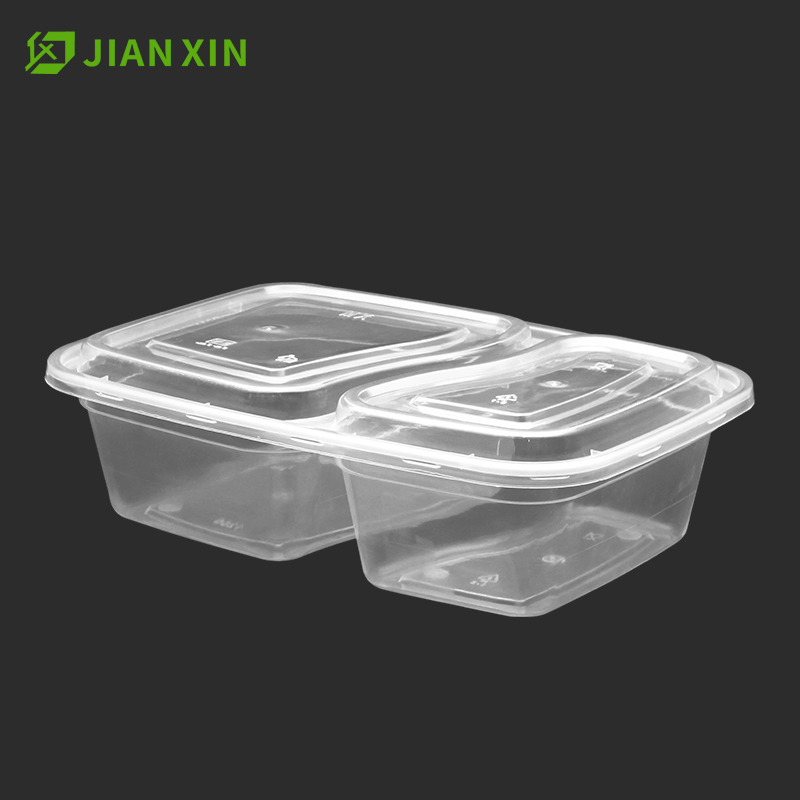 828 6828 2 Compartment PP Plastic Meal Prep Food Container Lunch Box with Microwavable Food Storage Boxs