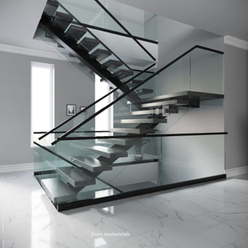Cbmmart Natural Marble Flooring Wall Staircase for Elegant Glass Stairs Glass Steps