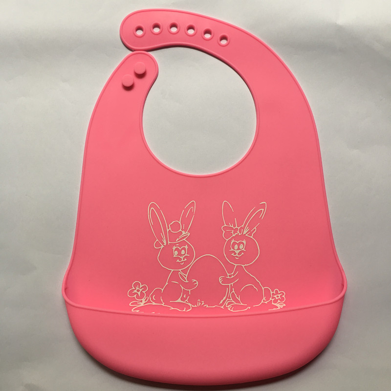 Wholesale Custom Private Label Baby Bibs BPA Free Adjustable Waterproof Silicone Rubber Baby Bibs