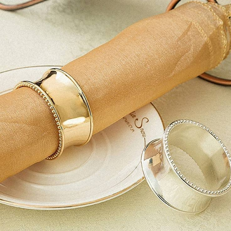 Wholesale New Handmade Table Decoration Gold Silver Metal Napkin Ring for Hotel Restaurant Wedding