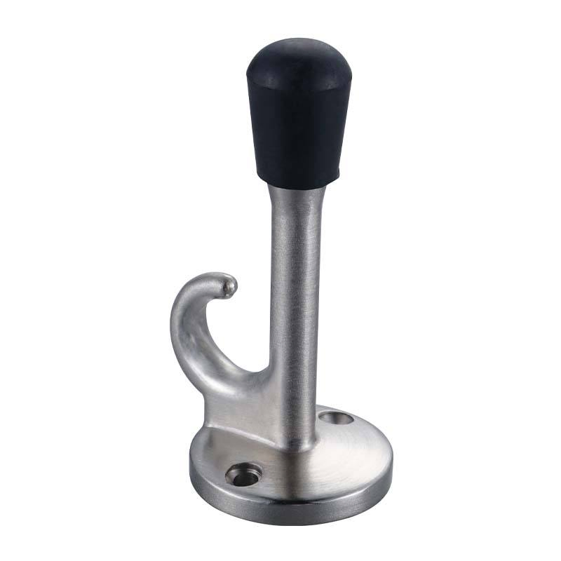 Stainless Steel Wall Mount Modern Door Stop with Soft Rubber Bumper