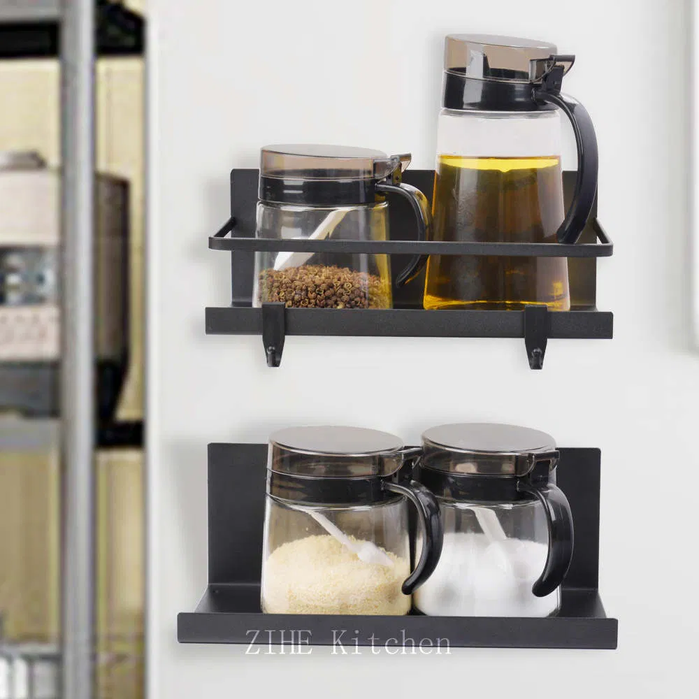 Kitchen with Magnetic Suction Simple Style Refrigerator Non Perforated Iron Storage Rack