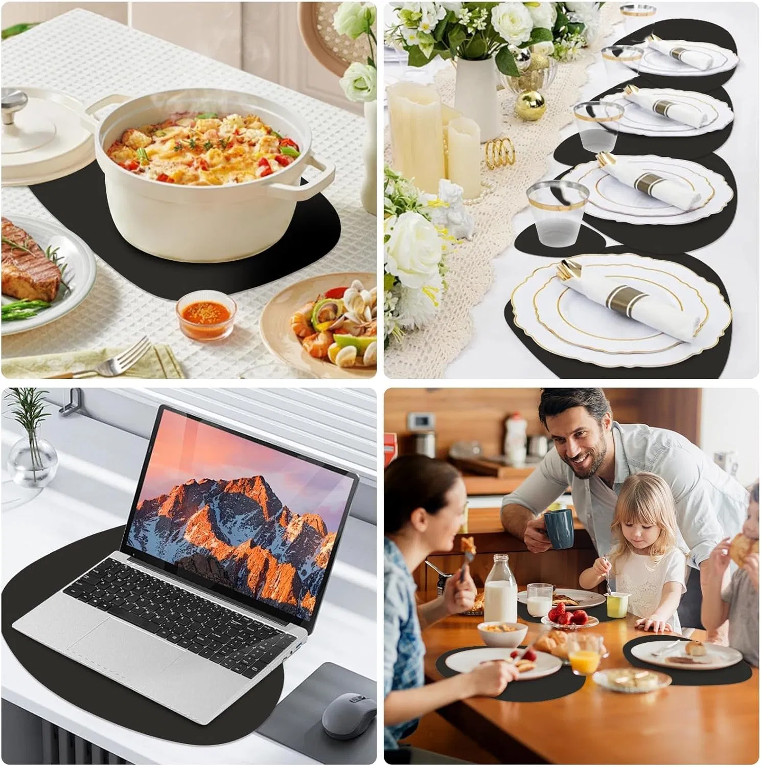 Waterproof Non-Slip Washable Placemats Coasters for Home Kitchen Restaurant and Hotel