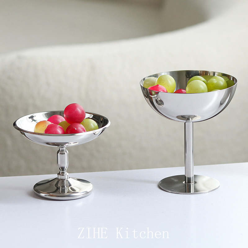 Multifunctional Stainless Steel Ice Cream Bowl Round Snacks Dessert Bowl Cups