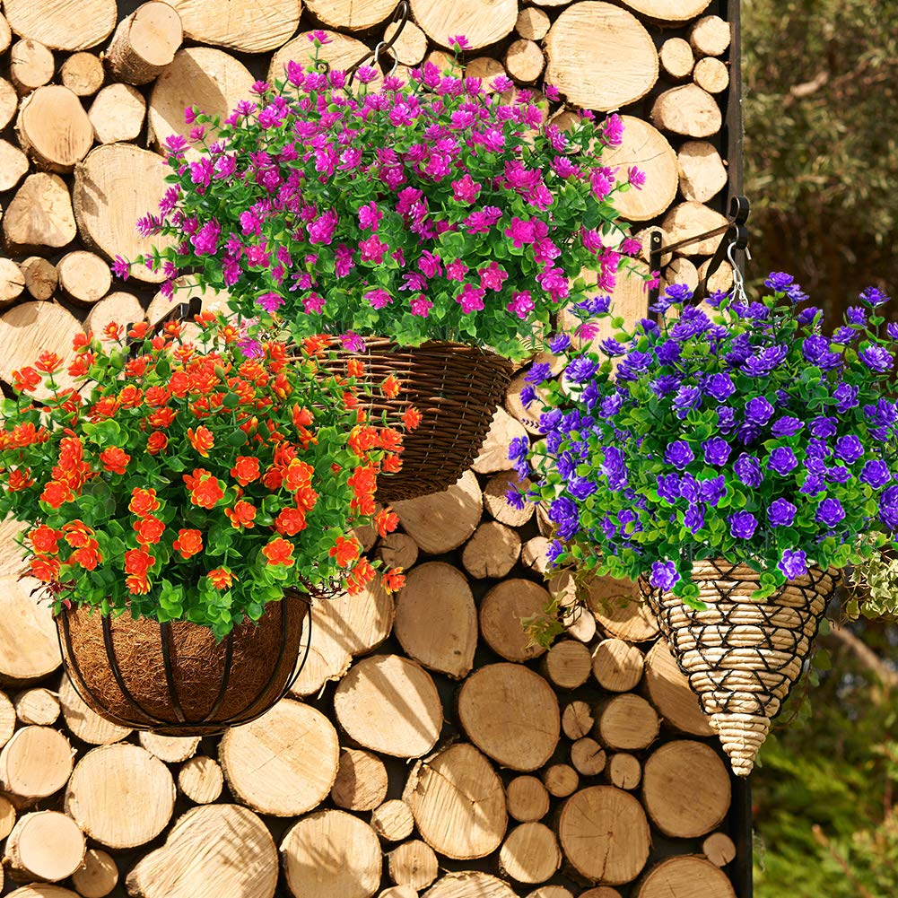 Кустарники искусственные пластиковые зеленые подвесные