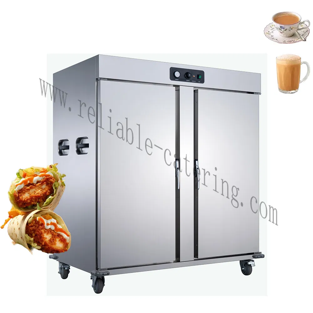 Stainless Steel Food Warmer Cabinet Commercial Mobile Food Warmer Cart for Sale Adjustable Shelves, Locking Casters Precise Thermostat Fast Food Restaurant