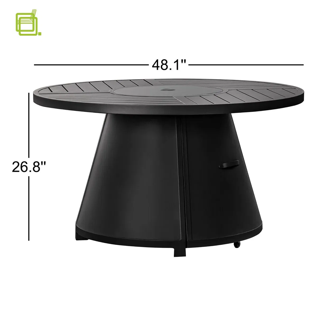 Urban Matte Black Aluminum Round Outdoor Garden Fire Pit Table