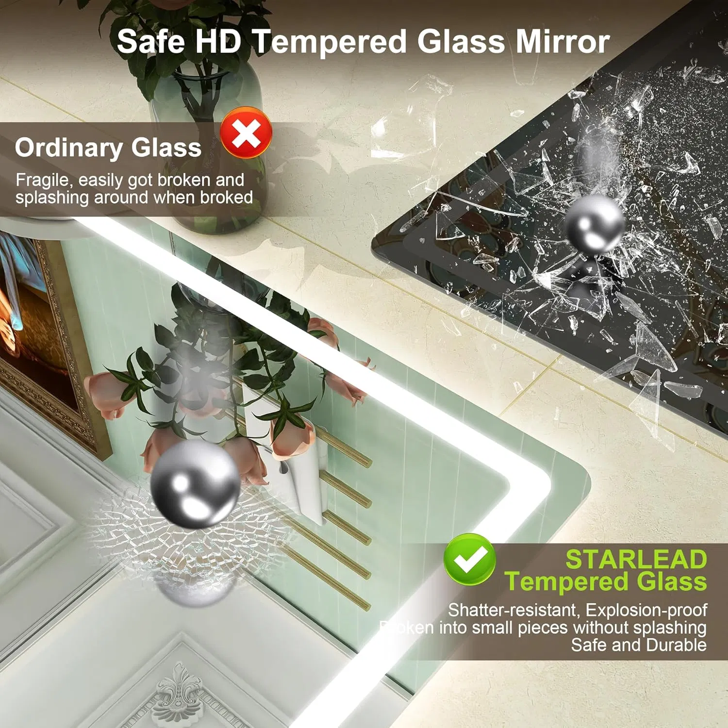 Bathroom LED Smart Vanity Mirror with Home Intelligent Decoration Furniture (copy)