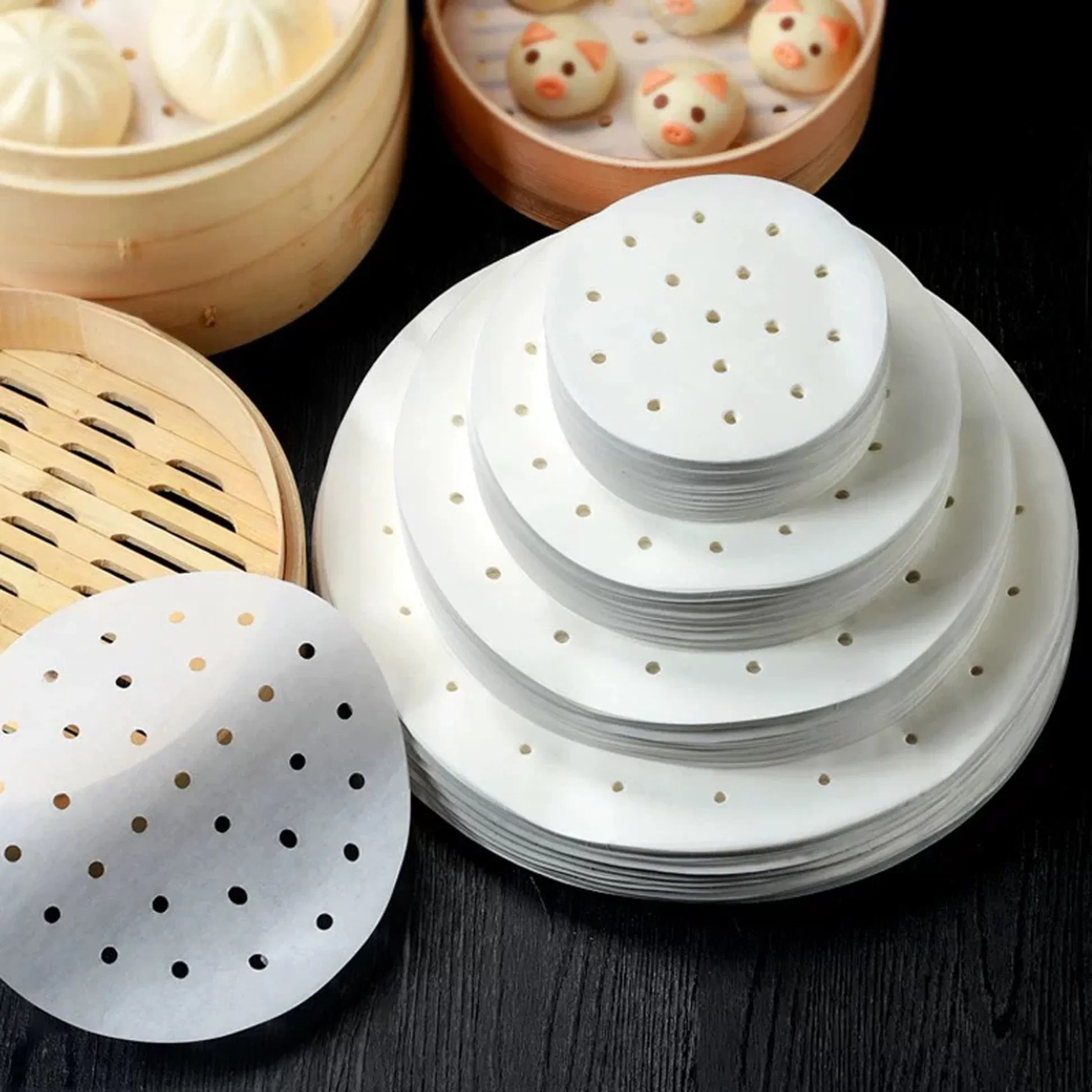 8 Inch Disposable Paper Baking Pan Round Baking Steaming Paper Customized Size Cooking Sheet