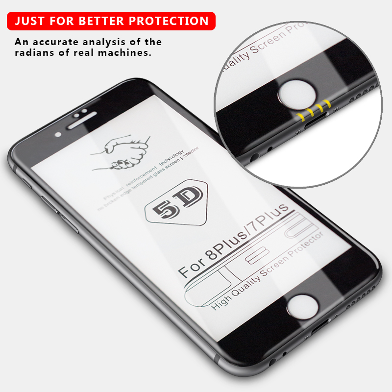 Anti-Blue Ray 5D Tempered Glass Screen Protector for iPhone X/8/8 Plus/7/7 Plus/6/6 Plus