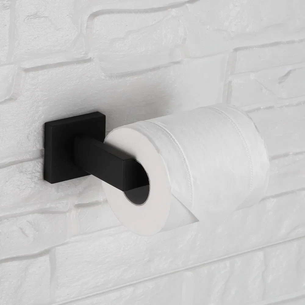 Matte Black Robe Hook Towel Rail Rack Bar Shelf Tissue Paper Holder Bathroom Hardware Set Bathroom Accessories