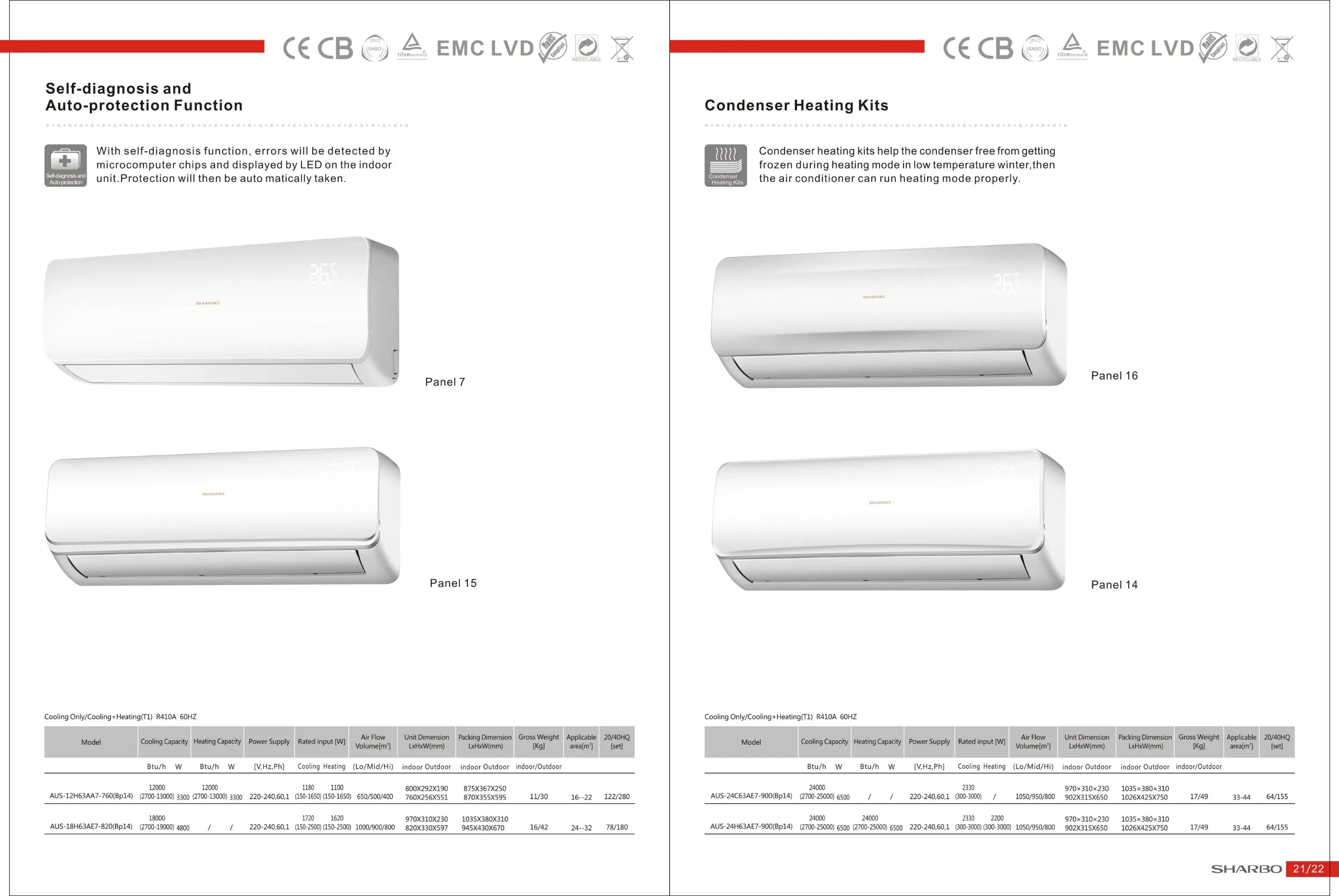 Split Type Wall Monted Portable Home- Use Energy Saving Air Conditioner