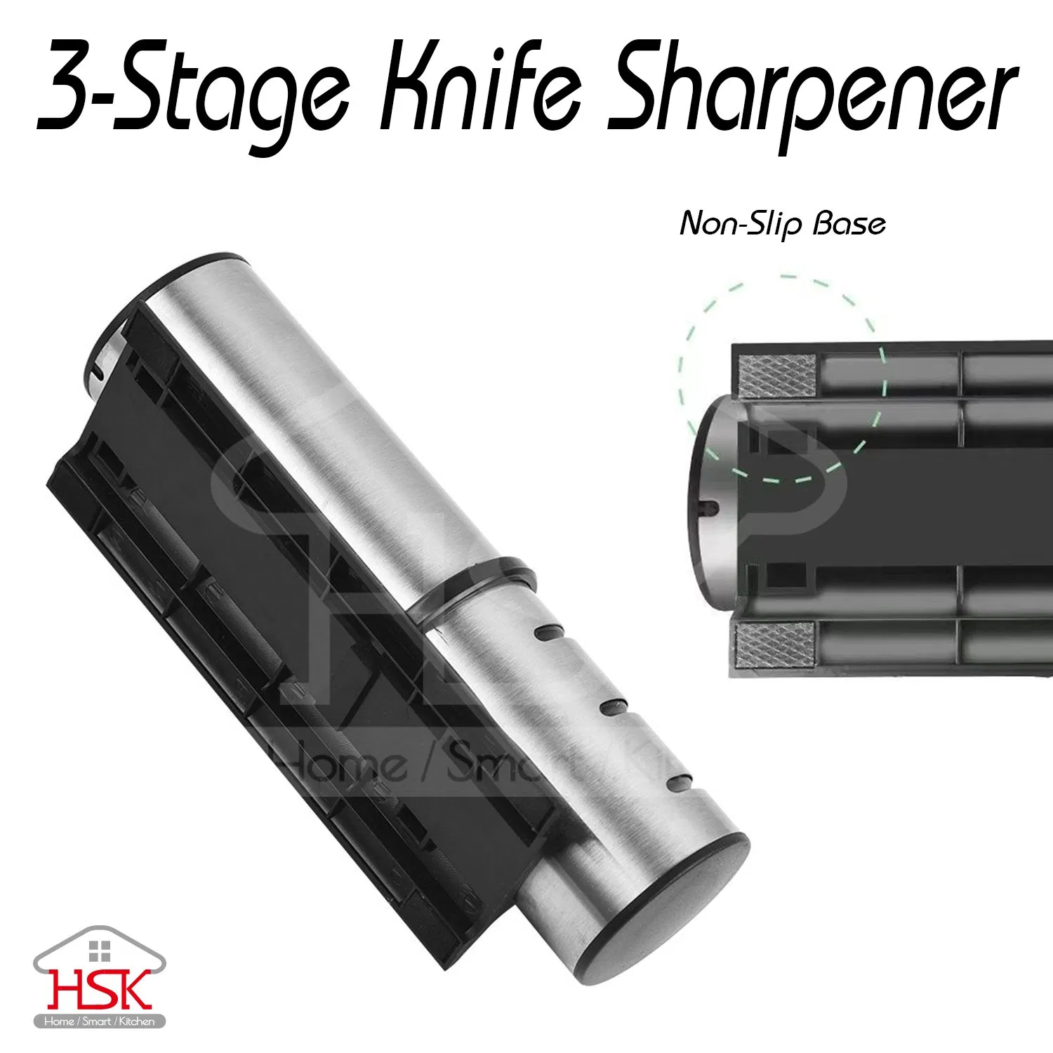 3 Stage Knife Sharpening Tool, Portable Manual Knife Sharpener