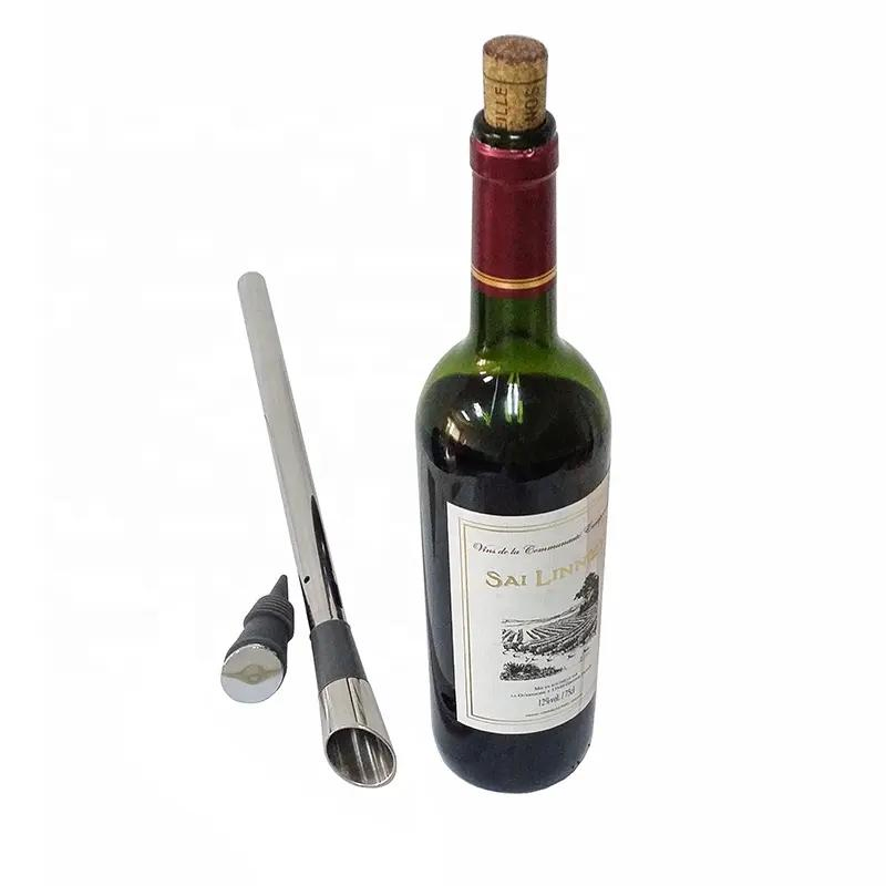Stainless Steel Bottle Cooler with Wine Pourer and Stopper, Reusable 3 in 1 Wine Chilling Stick