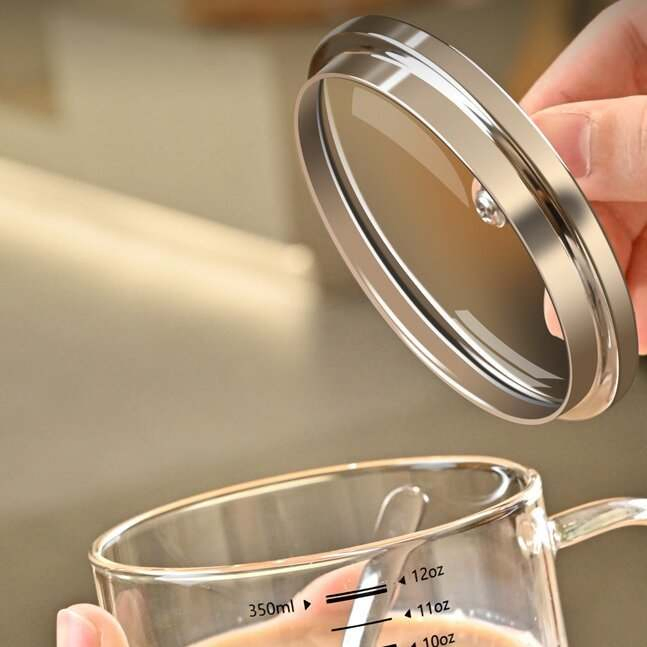 Glass Scale Large Capacity Milk Home Breakfast Cup with Spoon