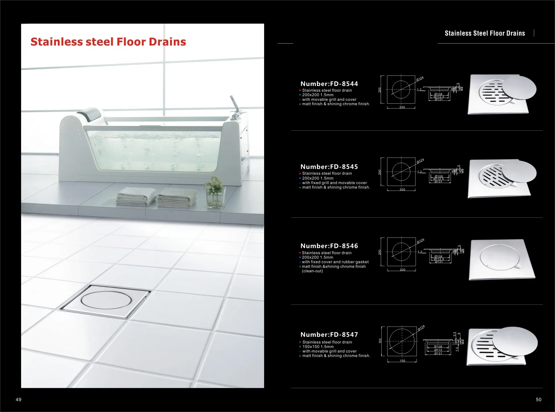 CE Certified Linear Drain for Fast Flow Rate Shower Drainage