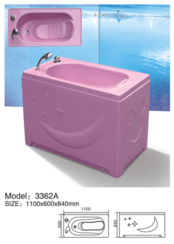 Детская ванночка с LED-пузырьками и гидромассажем