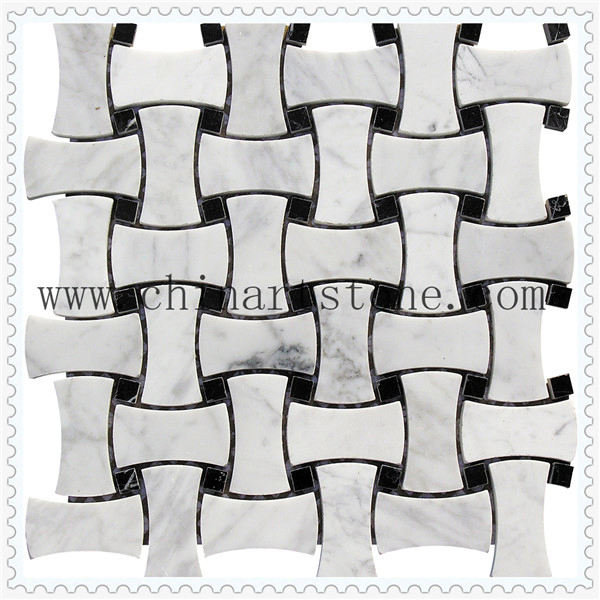 Мозаика Bianco Carrara из мрамора для стен