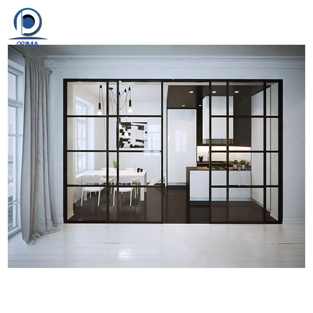 Узкая алюминиевая дверь Prima со стеклом