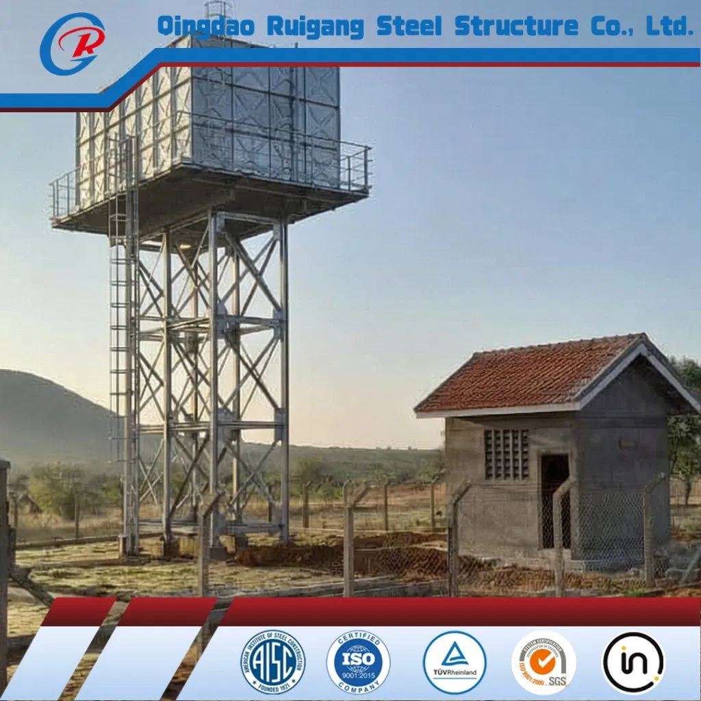Elevated Water Tank and Steel Structure Support Frame, Water Tower Stand