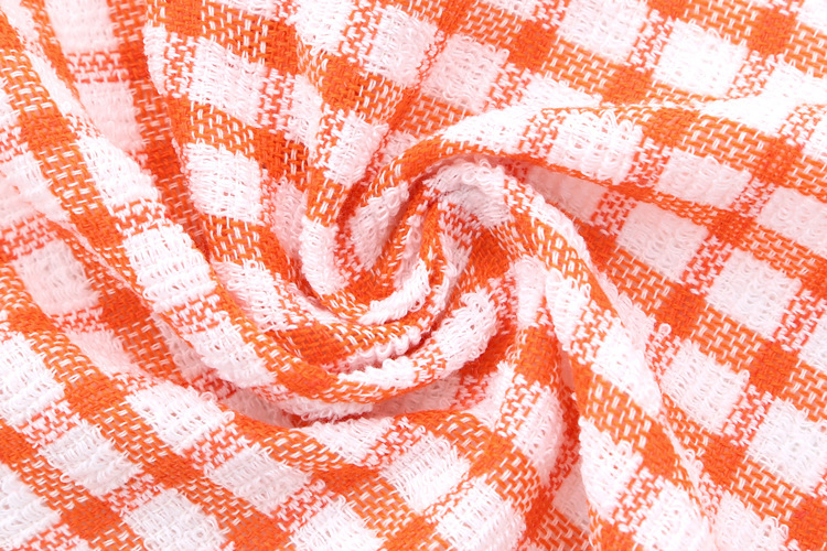 Four-Color All-Cotton Checkered Cleaning Household Kitchen Thickened Dishcloth Tea Towel