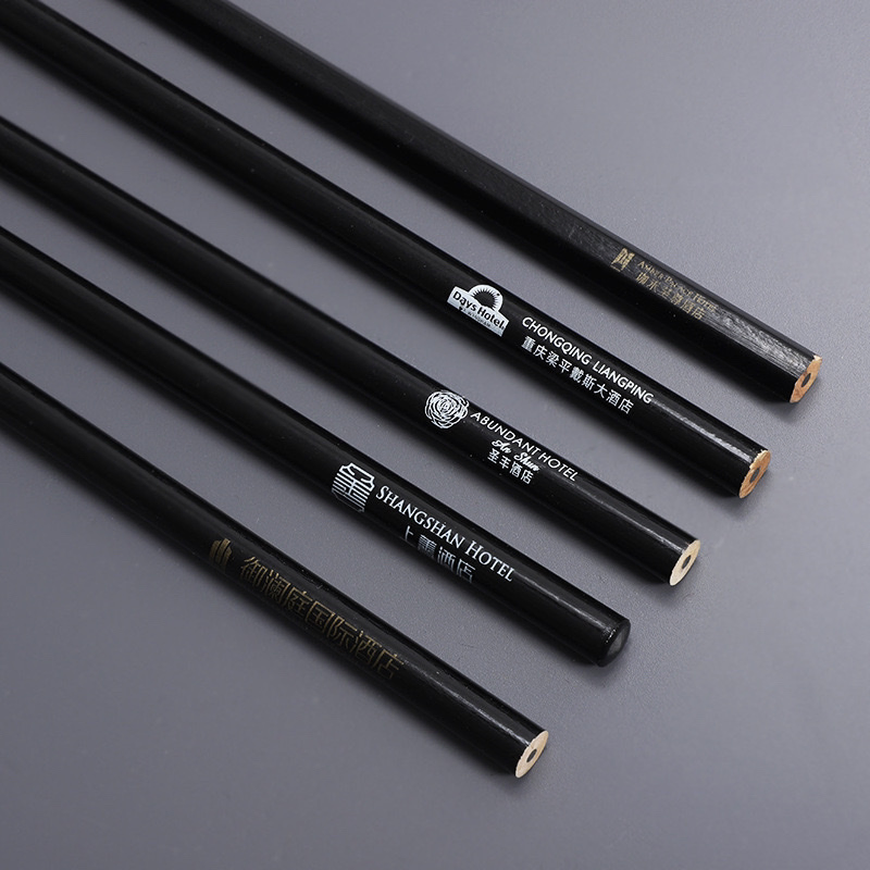 Wholesale Hotel Guestroom Customized Pencil Logo Brand Printed Wooden Pencil