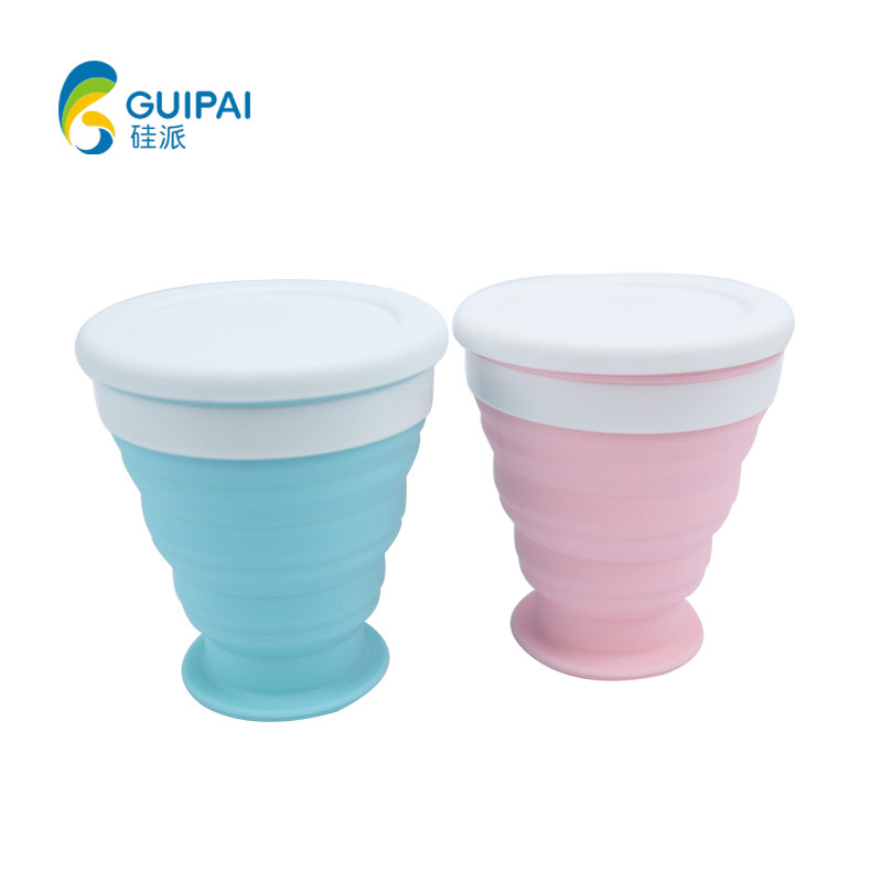 Portable Reusable Silicone Travel Coffee Cup with Lid