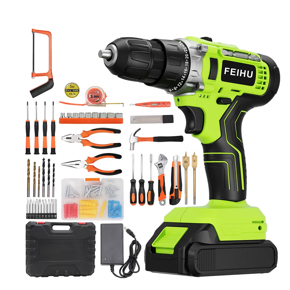 Ultimate Cordless Drill Set with Versatile Attachments and Battery Power