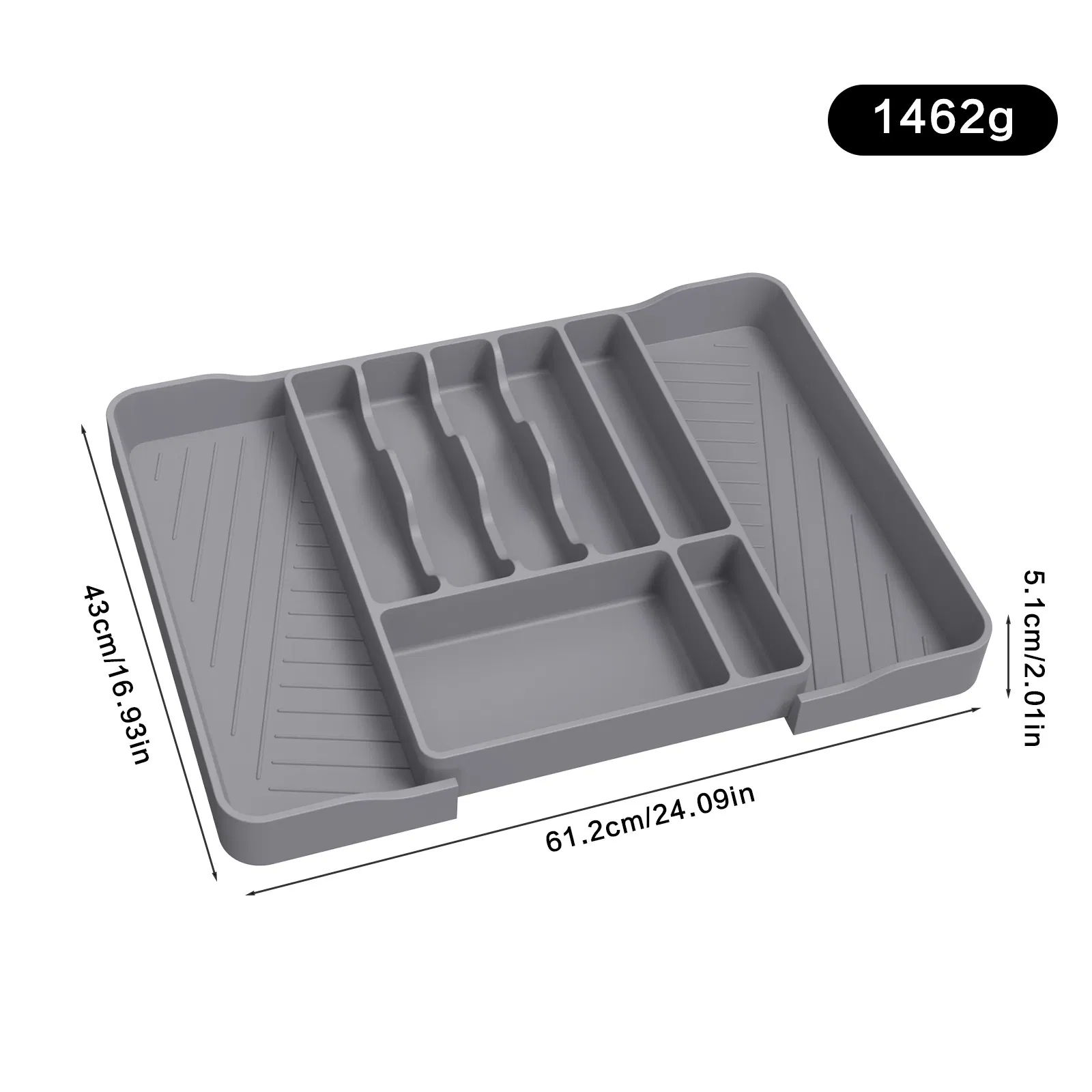 Expandable Kitchen Drawer Organizer Adjustable Cutlery Tray for Silverware and Utensils