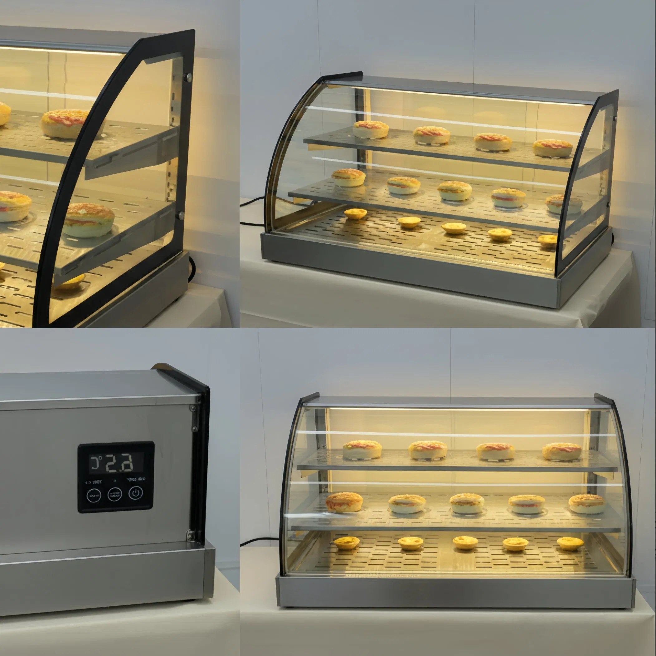 Commercial Heated Food Display Cabinet Countertop Model for Fast Food Shop