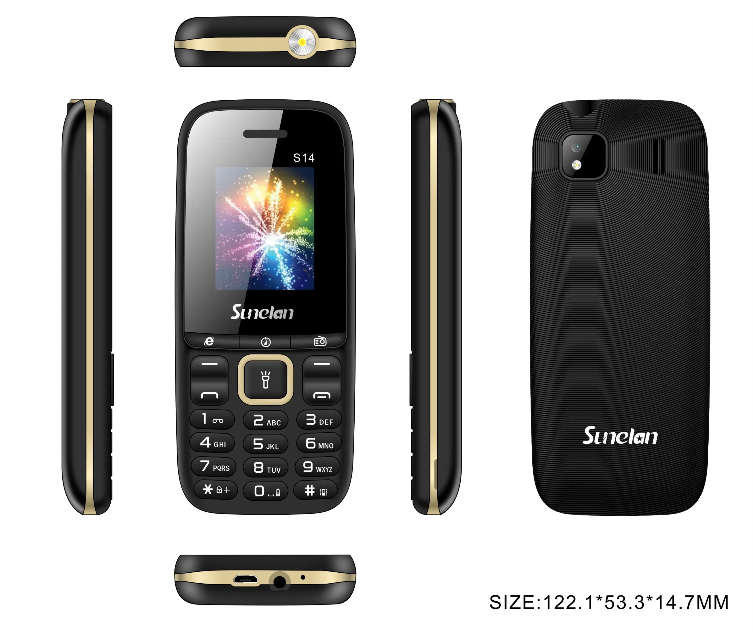 Кнопочный телефон Sunelan S14 с двумя SIM-картами и FM-радио