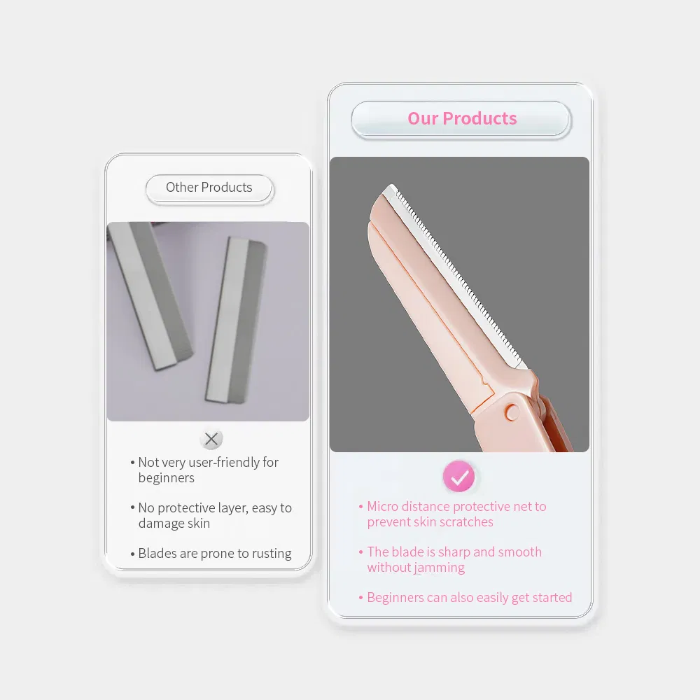 Portable Folding Face Eyebrow Shaver Beard Barber Razor Facial Nose Hair Trimmer for Women and Men