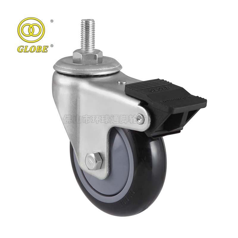 75mm PU/TPR/Nylon Trolley Furniture Equipment Top Plate Fix Caster Wheel