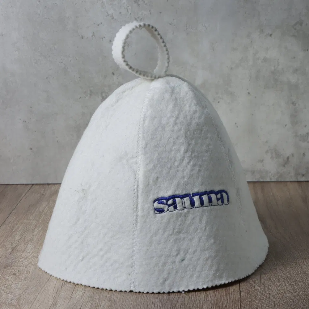 Wool 100%, Russian Sauna Hat, Bath for Sauna Grey White Sauna Hat for Men and Women