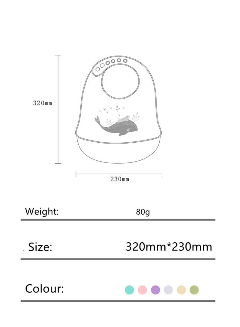 Organic Tableware Baby Eating Set Learning to Eat Food Silicone Bib Bowl and Spoon Baby Bibs