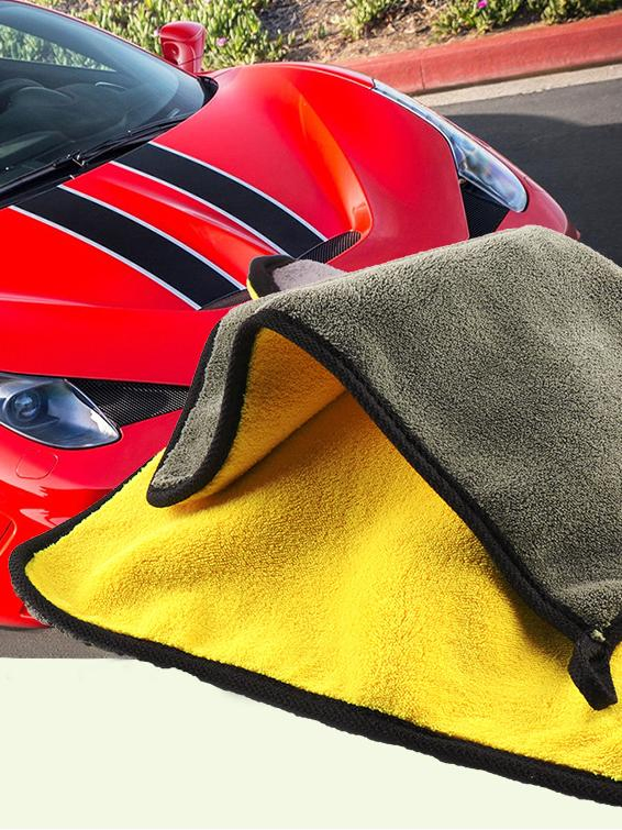 Coral Velvet Double-Sided Thickened Water-Absorbent Soft Car Wash Towel Car Wipe Towel