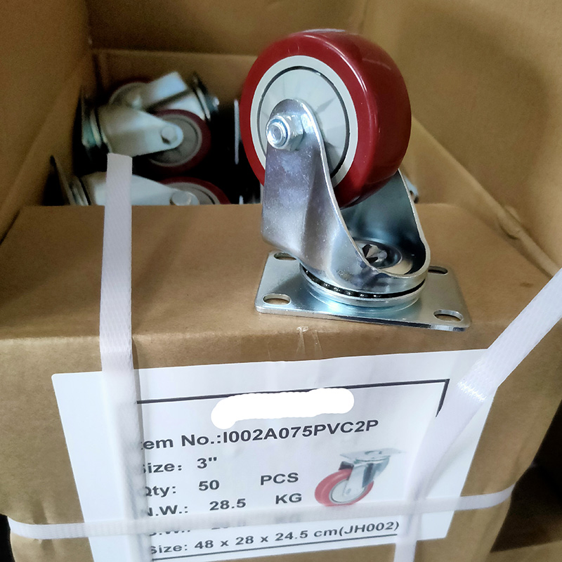 Amazon Supplier 3/4/5 Inch Swivel Plate Locking PVC/PU Castor Wheels Industrial Heavy Duty Casters with Safety Brake