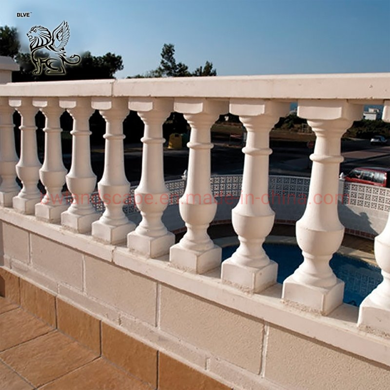 Blve Outdoor White Marble Stone Granite Railing Handrail Stone Baluster Balustrade for Stair Columns