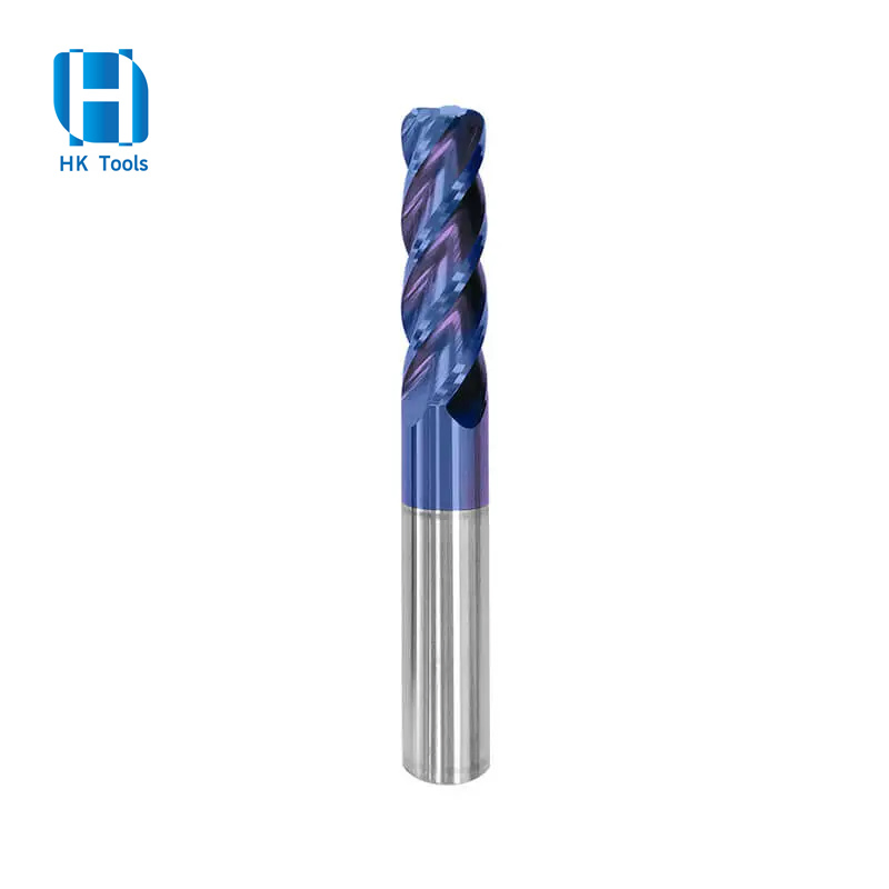 HRC45 HRC55 HRC60 HRC65 Coated Carbide Ball Nose End Mill Round Tungsten Steel Milling Cutter for High Speed CNC Router & Lathe Machines