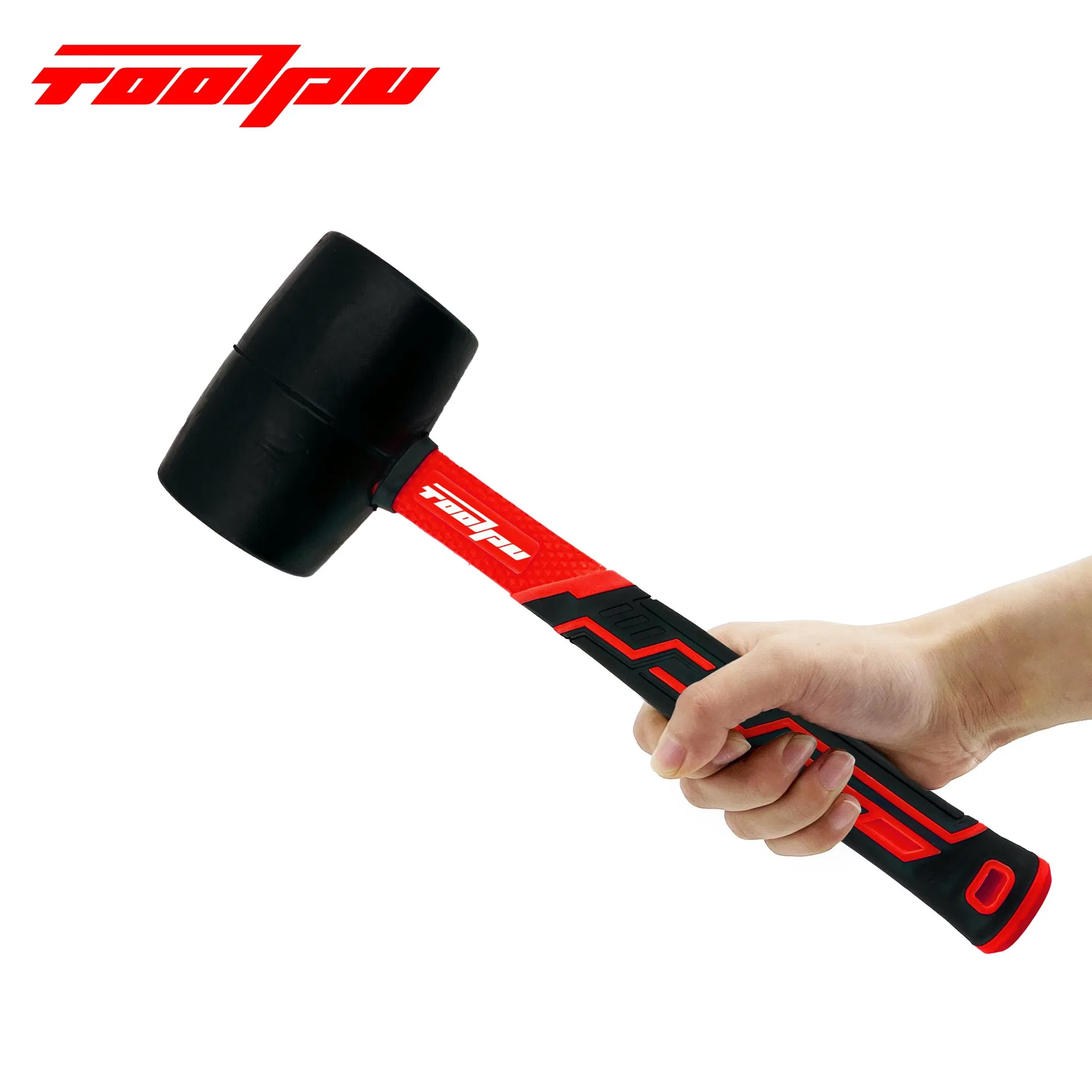 Black Dead Blow Shock-Absorbing Rubber Coated Rubber Mallet Hammer