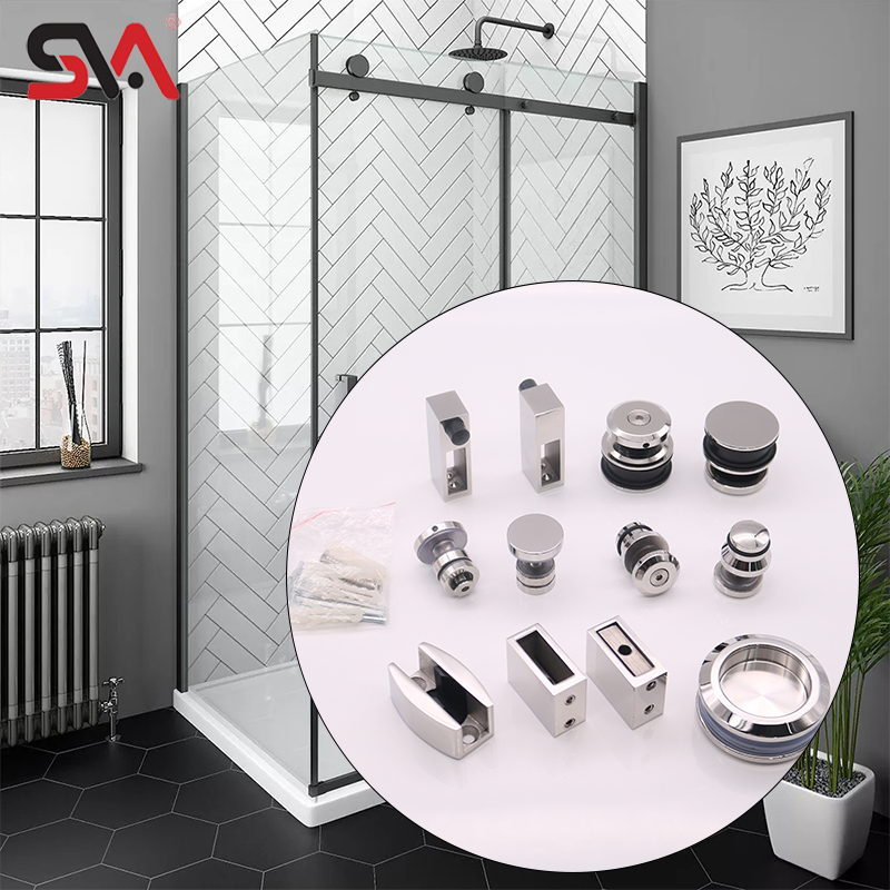 Bathroom Shower Sliding Frameless Tempered Glass Door Hardware