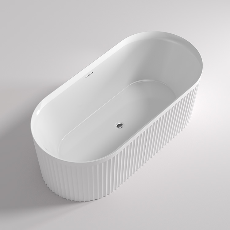 Factory OEM Solid Surface Bathroom Soaking Bathtub Artificial Stone Freestanding Bath Tub